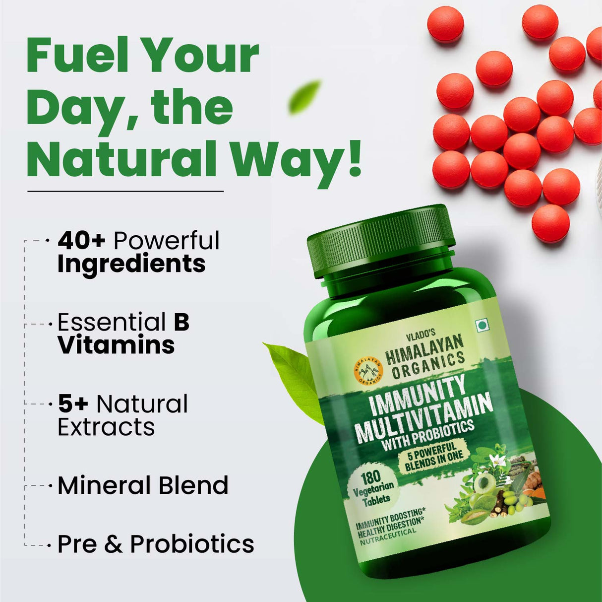 Himalayan Organics, Immunity Multivitamin with Probiotics, 40+ Nutrients 