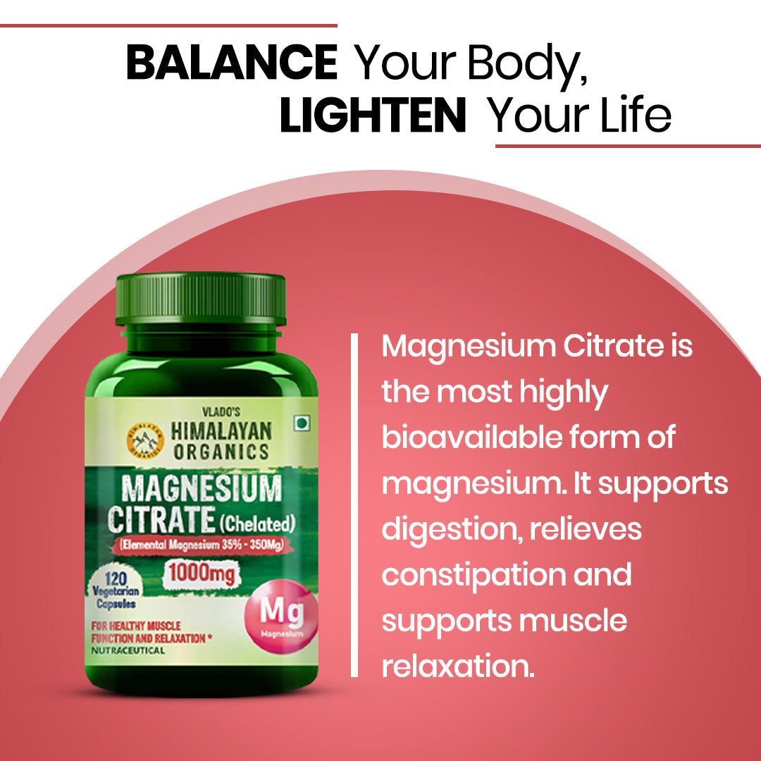 Himalayan Organics, Magnesium Citrate (Chelated), 1000mg 
