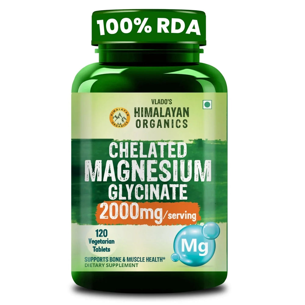 Vlado's Himalayan Organics, Chelated Magnesium Glycinate, 2000mg - 120 Veg Tablets