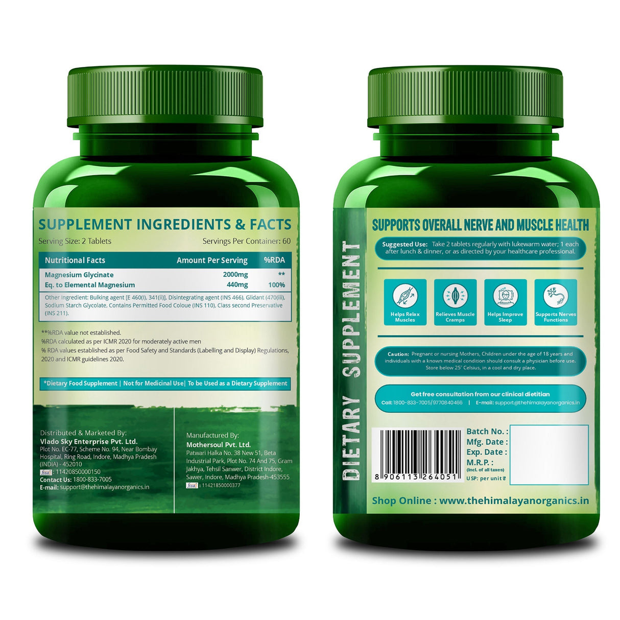 Himalayan Organics, Chelated Magnesium Glycinate, 2000mg 