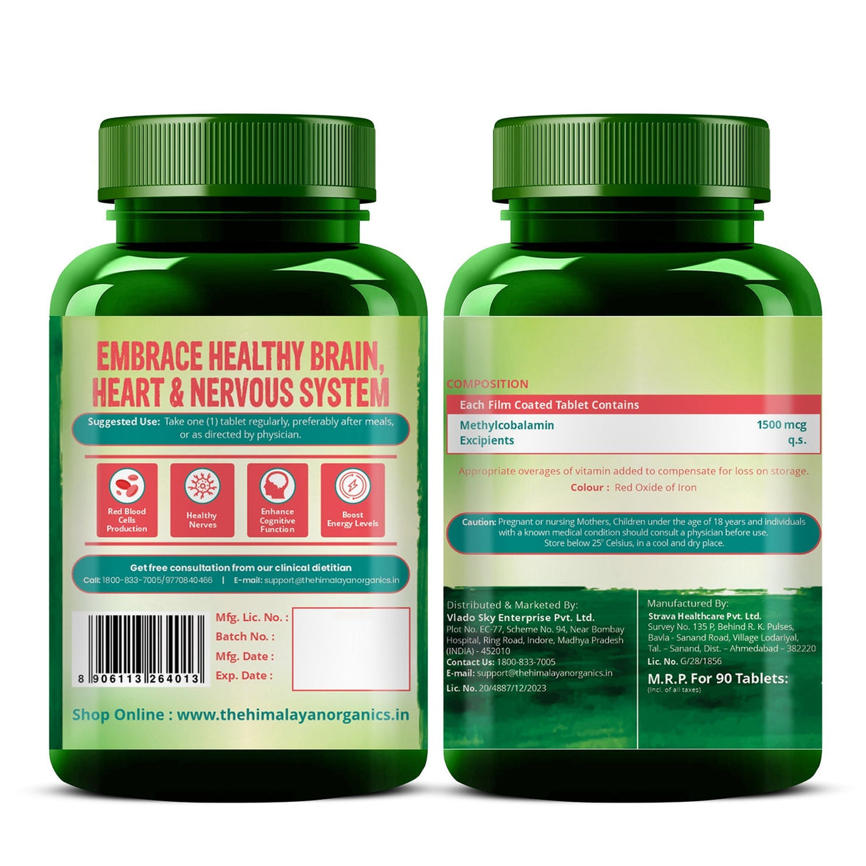 Himalayan Organics, Methylcobalamin B12, 1500mcg 