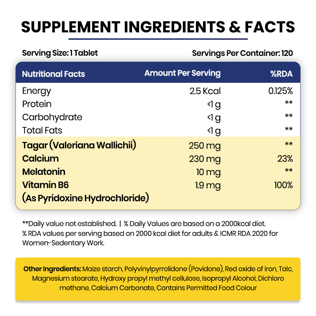 Himalayan Organics, Melatonin with Tagar Vitamin B6 Calcium 