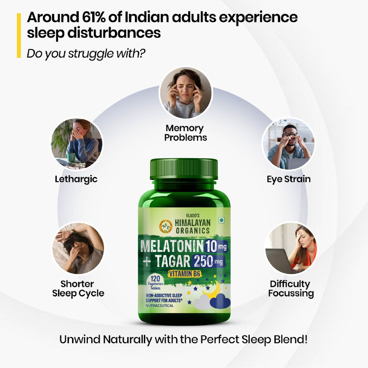 Himalayan Organics, Melatonin with Tagar Vitamin B6 Calcium 