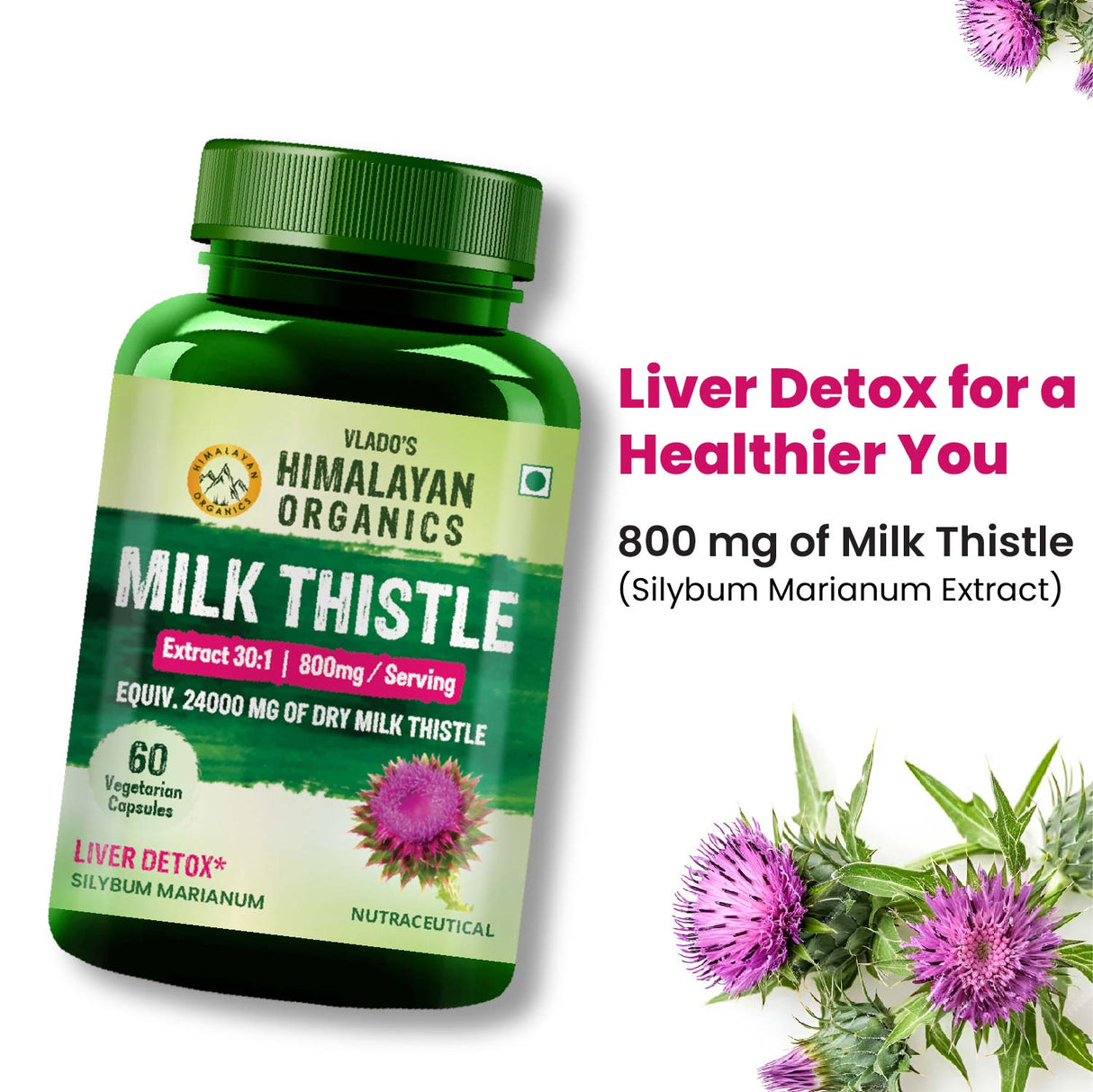 Himalayan Organics, Milk Thistle Extract, 800mg 