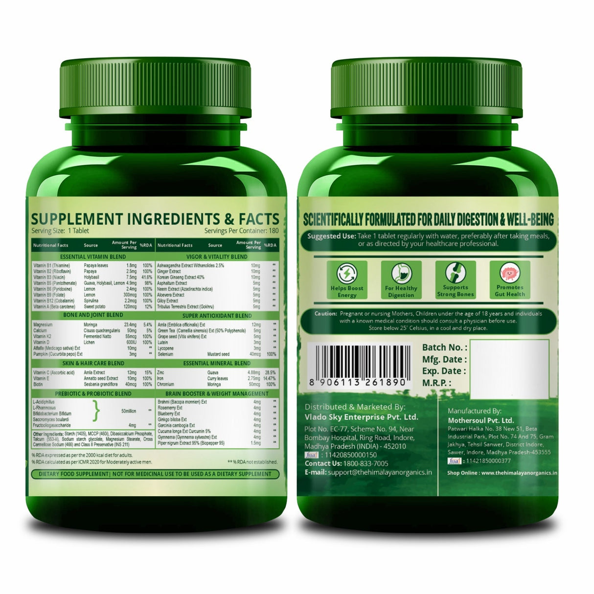 Himalayan Organics, Multivitamin with Probiotics, 60 Ingredients 