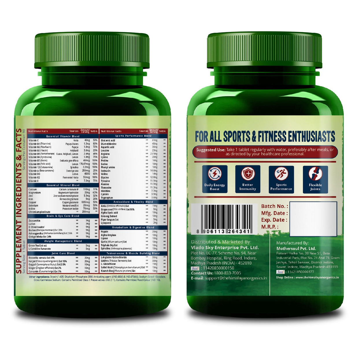 Himalayan Organics, Multivitamin Sports, 60+ Nutrients 