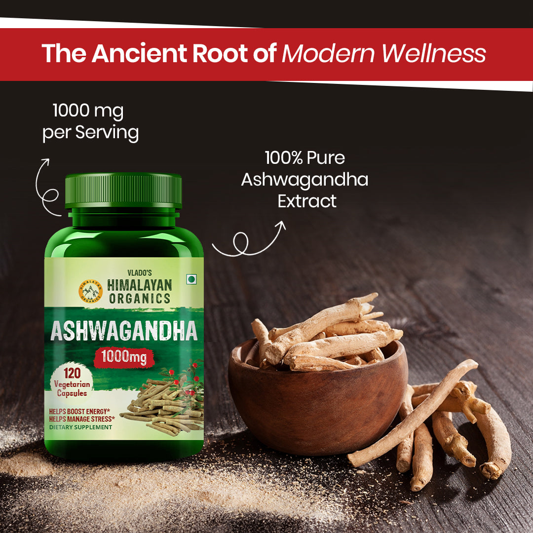 Himalayan Organics, Plant Based Ashwagandha, 1000mg 
