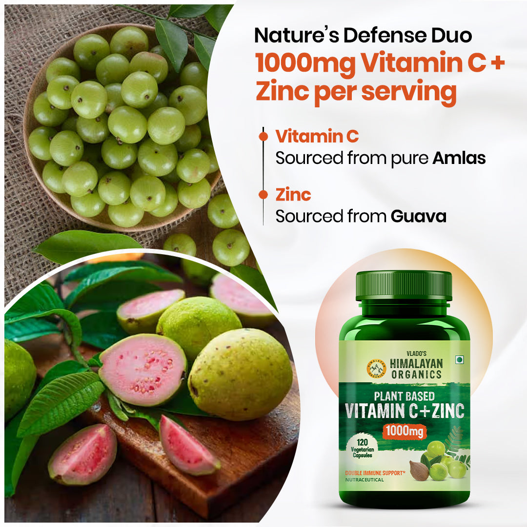 Himalayan Organics, Plant Based Vitamin C with Zinc 