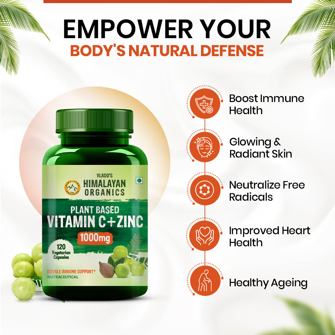 Himalayan Organics, Plant Based Vitamin C with Zinc 