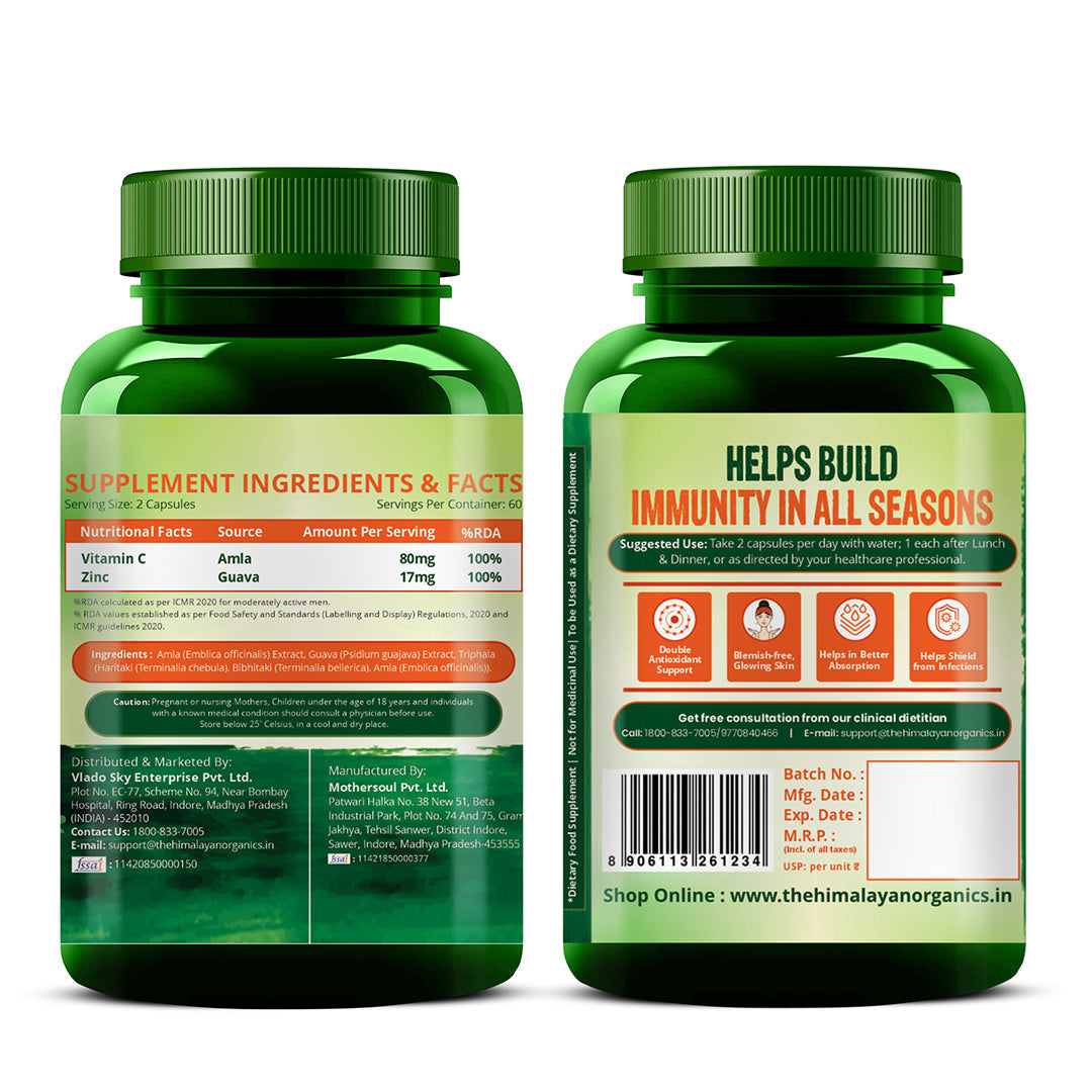 Himalayan Organics, Plant Based Vitamin C with Zinc 
