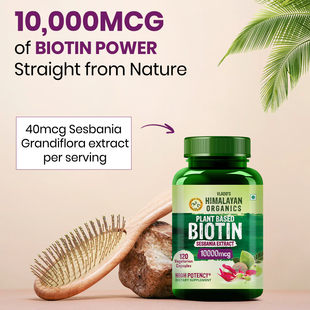 Himalayan Organics, Plant Based Biotin, 10000mcg 