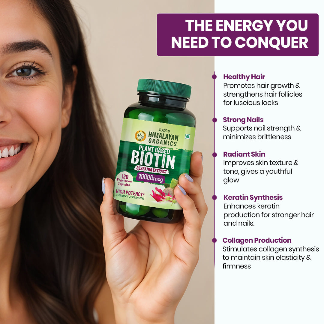 Himalayan Organics, Plant Based Biotin, 10000mcg 