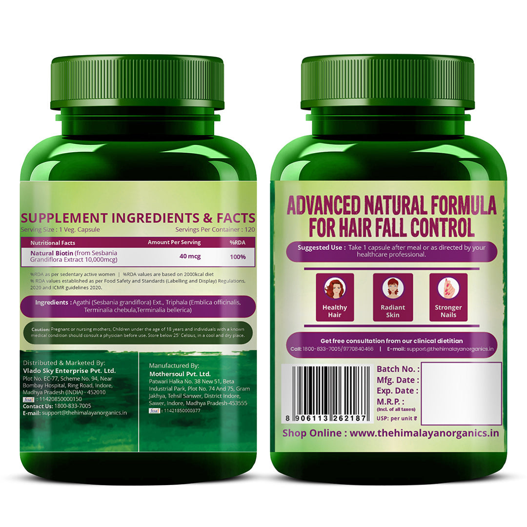 Himalayan Organics, Plant Based Biotin, 10000mcg 