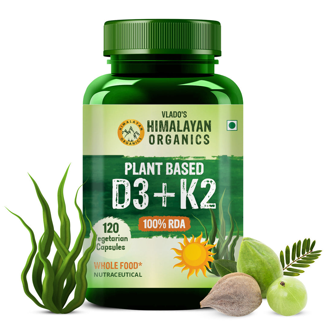 Himalayan Organics, Plant Based Vitamin D3 600IU K2 MK7 