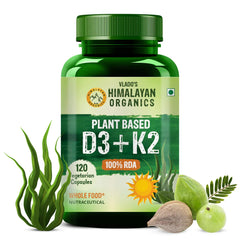 Vlado's Himalayan Organics, Plant Based Vitamin D3 600IU K2 MK7 - 120 Veg Capsules