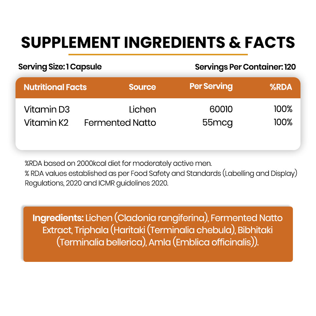 Himalayan Organics, Plant Based Vitamin D3 600IU K2 MK7 