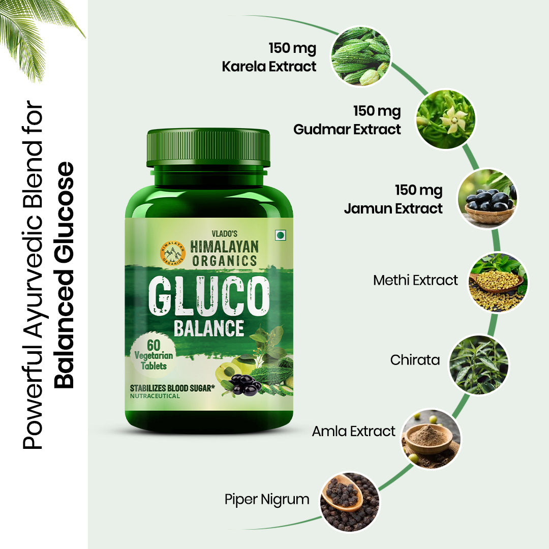 Himalayan Organics, Plant Based Gluco Balance with Jamun Amla Bittermelon 
