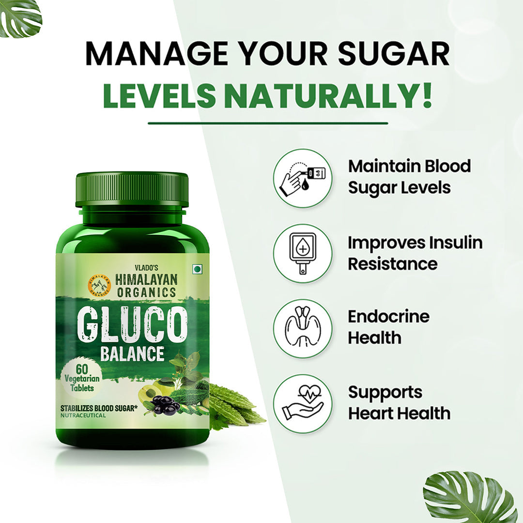Himalayan Organics, Plant Based Gluco Balance with Jamun Amla Bittermelon 