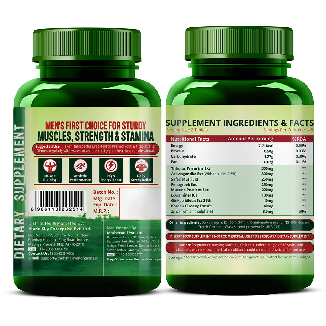Himalayan Organics, Testosterone Support with Magnesium Tribulus Ashwagandha 