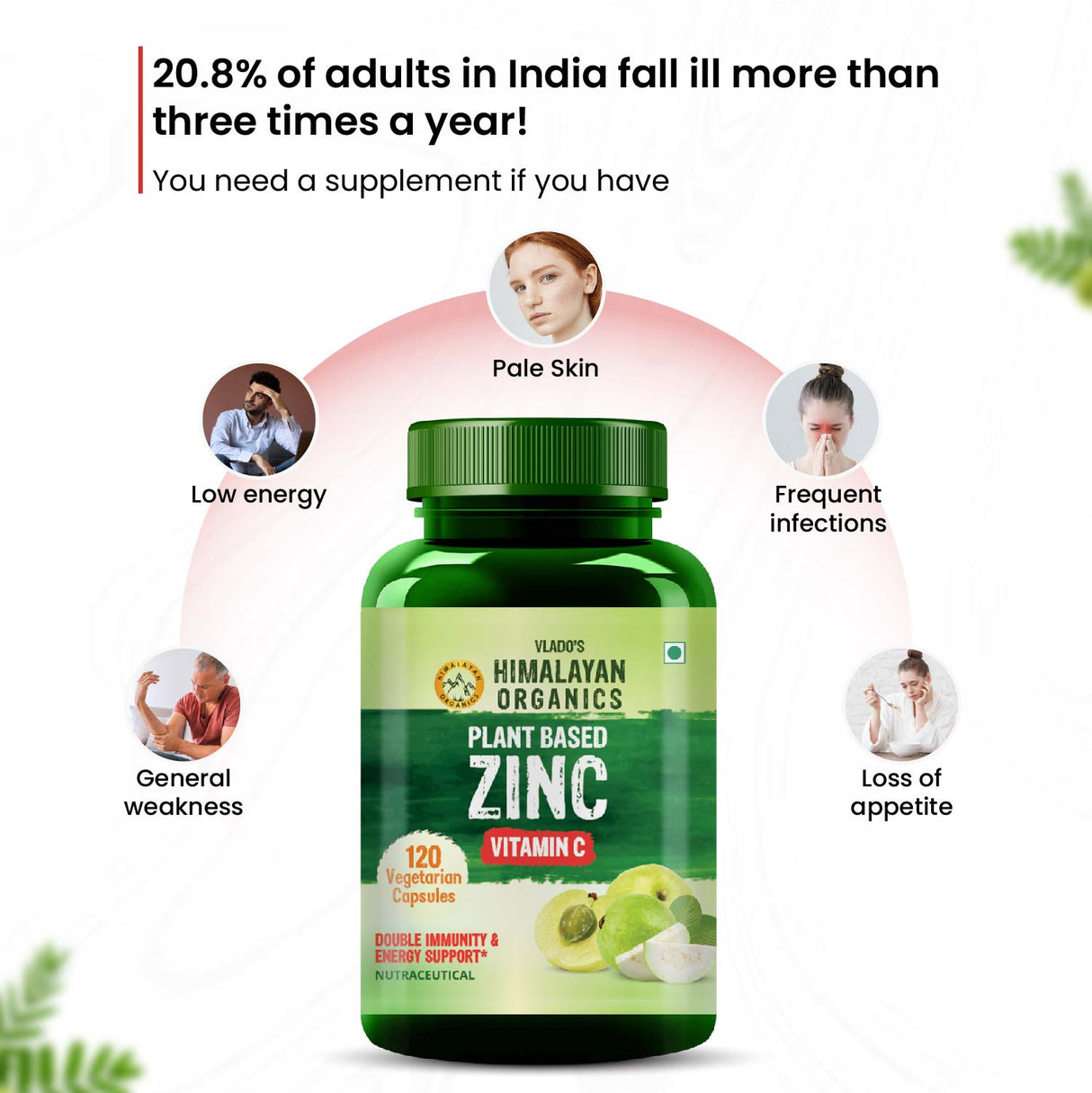 Himalayan Organics, Plant Based Zinc with Vitamin C 