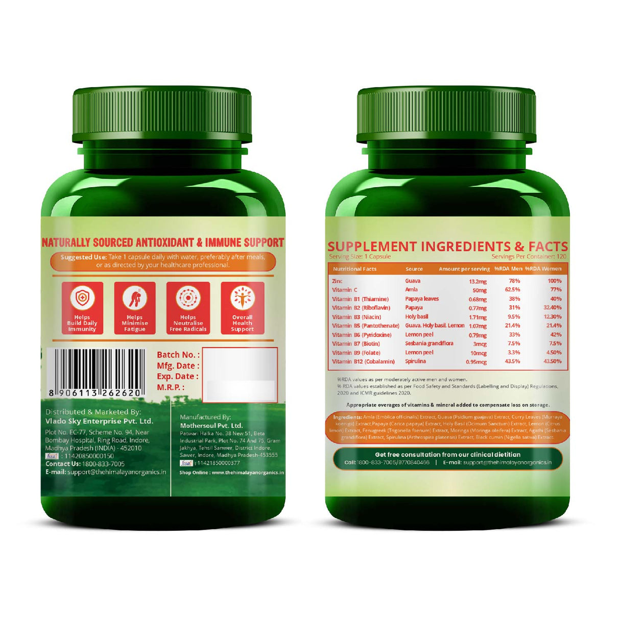 Himalayan Organics, Plant Based Zinc with Vitamin C 