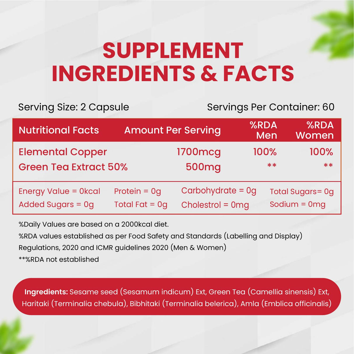 Himalayan Organics, Plant Based Copper with Green Tea Extract, 1700mcg 