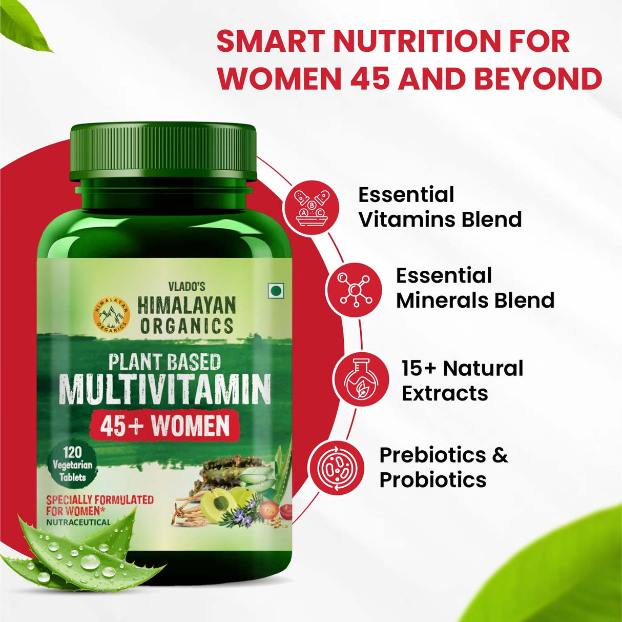 Himalayan Organics, Plant Based Multivitamin Women 45+ 