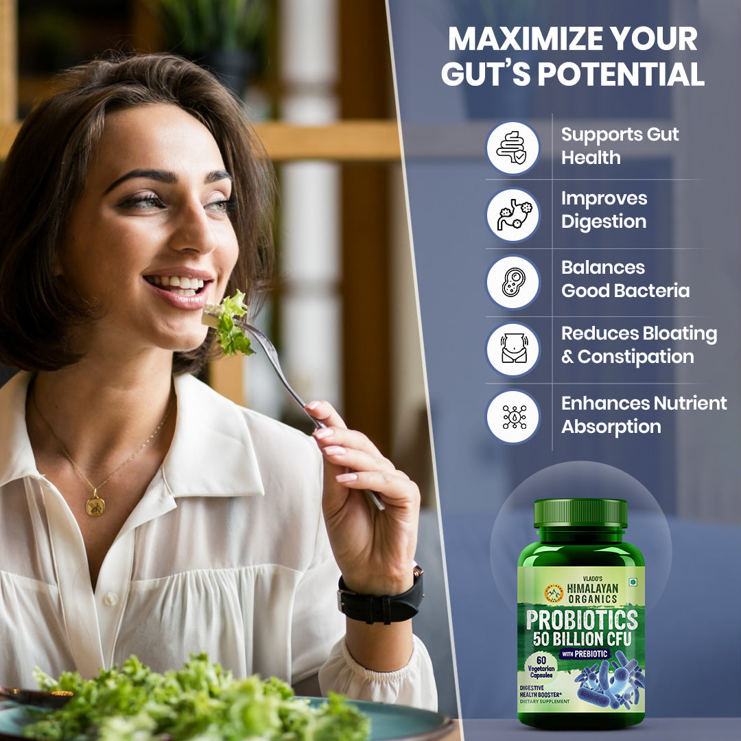 Himalayan Organics, Probiotics 50 Billion CFU with Prebiotic 150mg 
