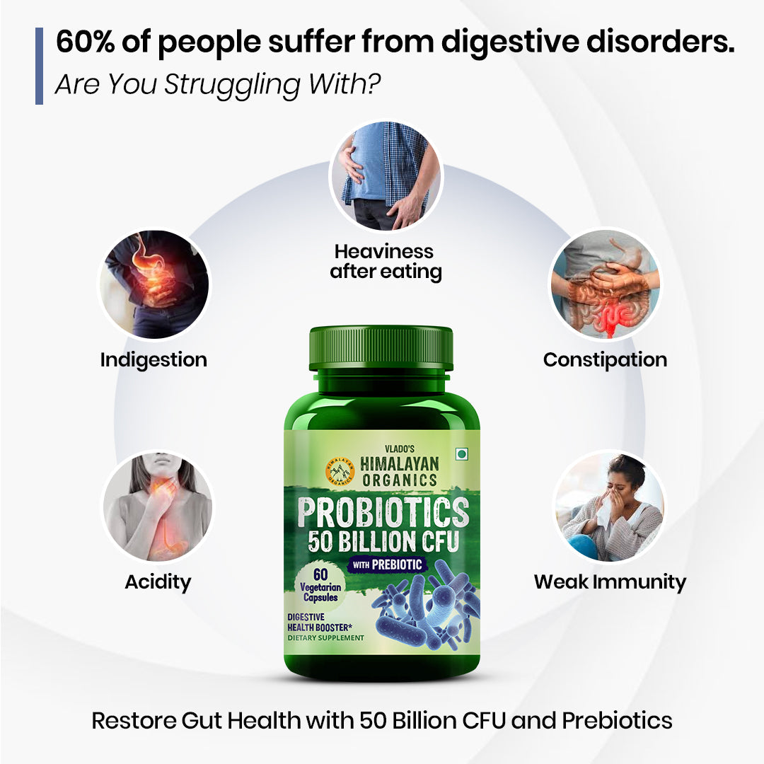 Himalayan Organics, Probiotics 50 Billion CFU with Prebiotic 150mg 