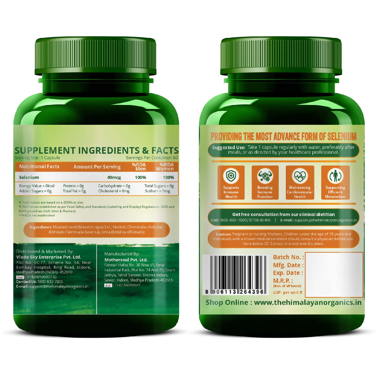 Himalayan Organics, Plant Based Selenium, 40mcg 