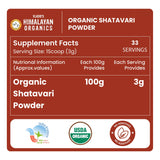 vlado’s himalayan organics shatavari powder 100g 