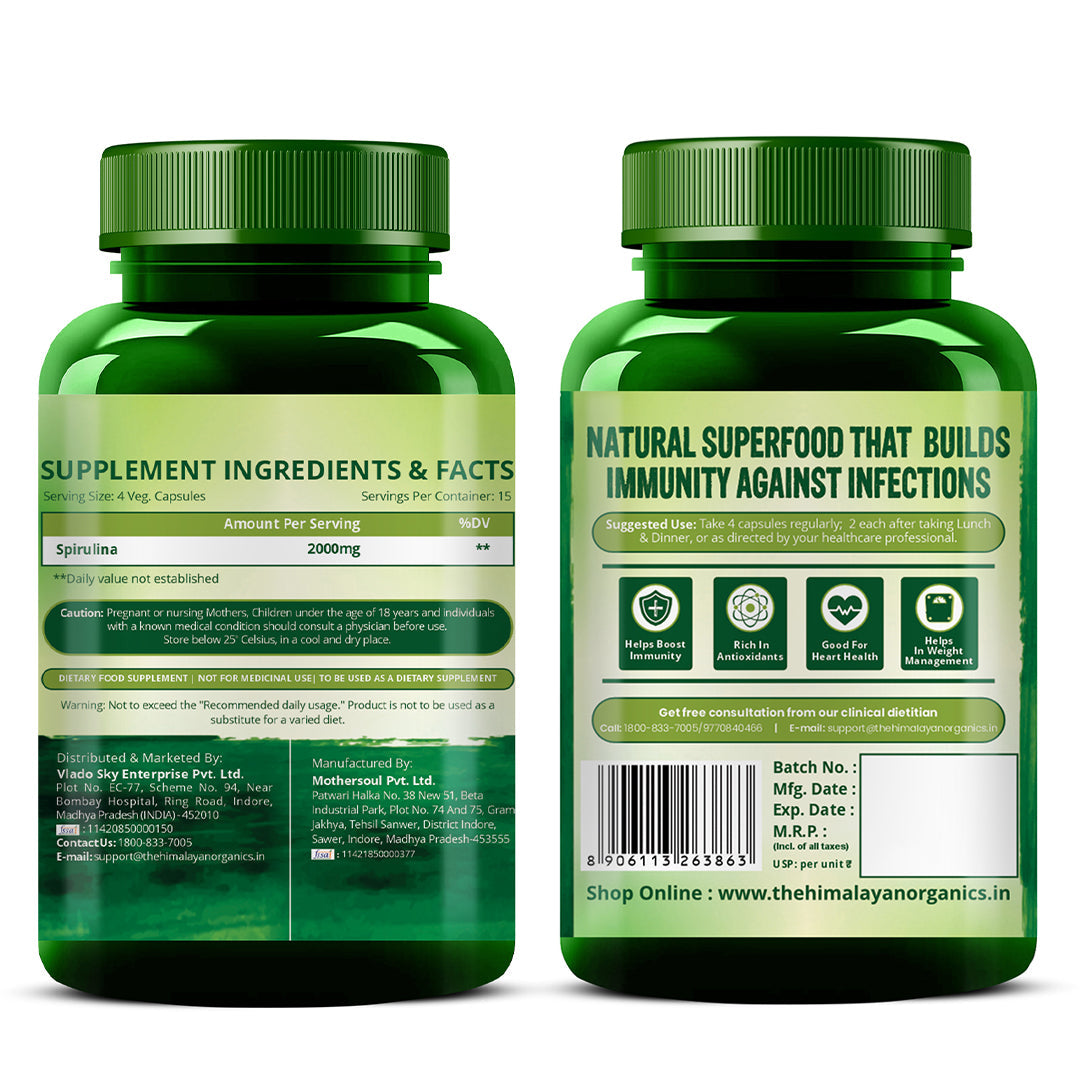 Himalayan Organics, Spirulina, 2000mg 