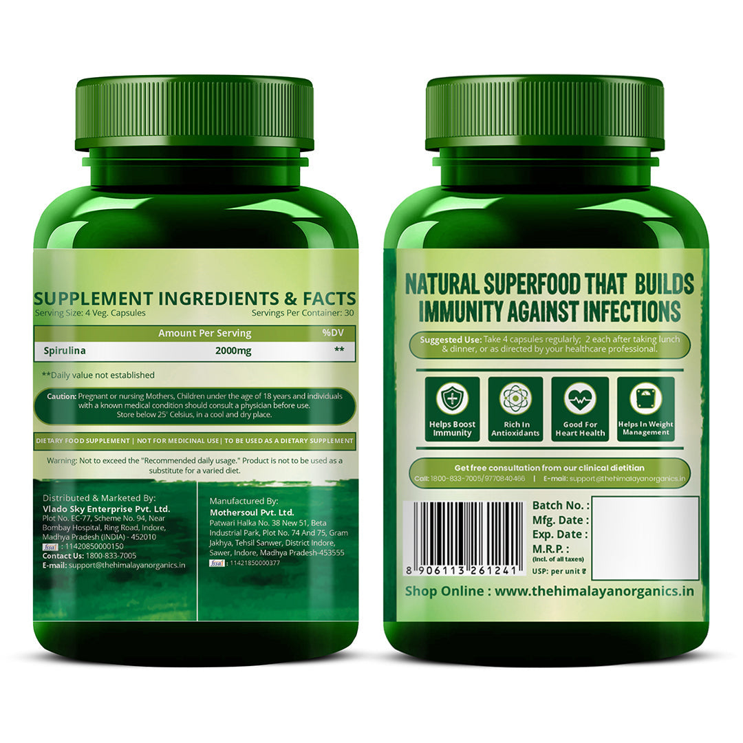 Himalayan Organics, Spirulina, 2000mg 