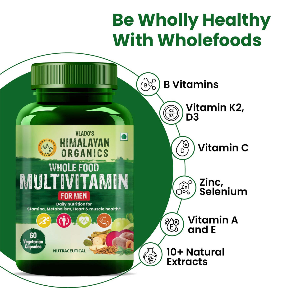 Himalayan Organics, Whole Food Multivitamin for Men 