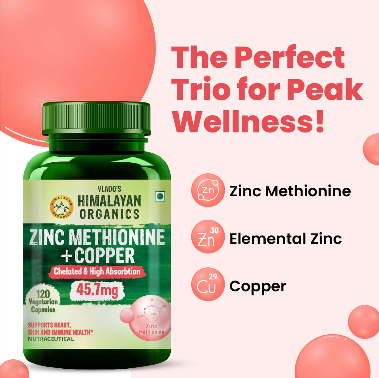 Himalayan Organics, Zinc Methionine with Copper 