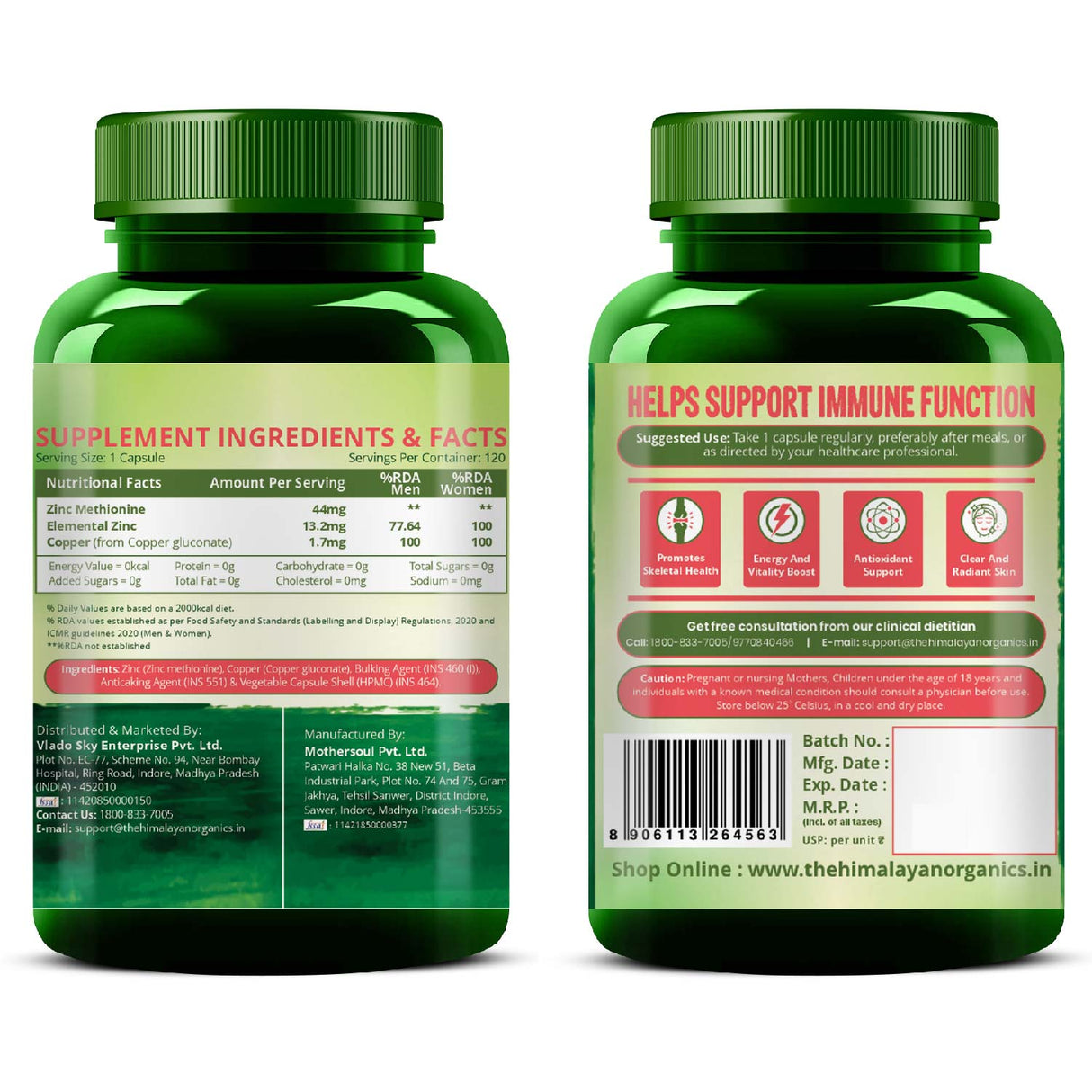Himalayan Organics, Zinc Methionine with Copper 