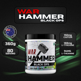 International Protein War Hammer Black Ops Pre-Workout Powder | L-Citrulline, Beta-Alanine, L-Tyrosine, L-Theanine & Caffeine | 80 Servings