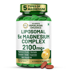 Vlado's Himalayan Organics Liposomal 5X Magnesium Complex 2100mg | Sleep & Muscle Function | 120 Tablets