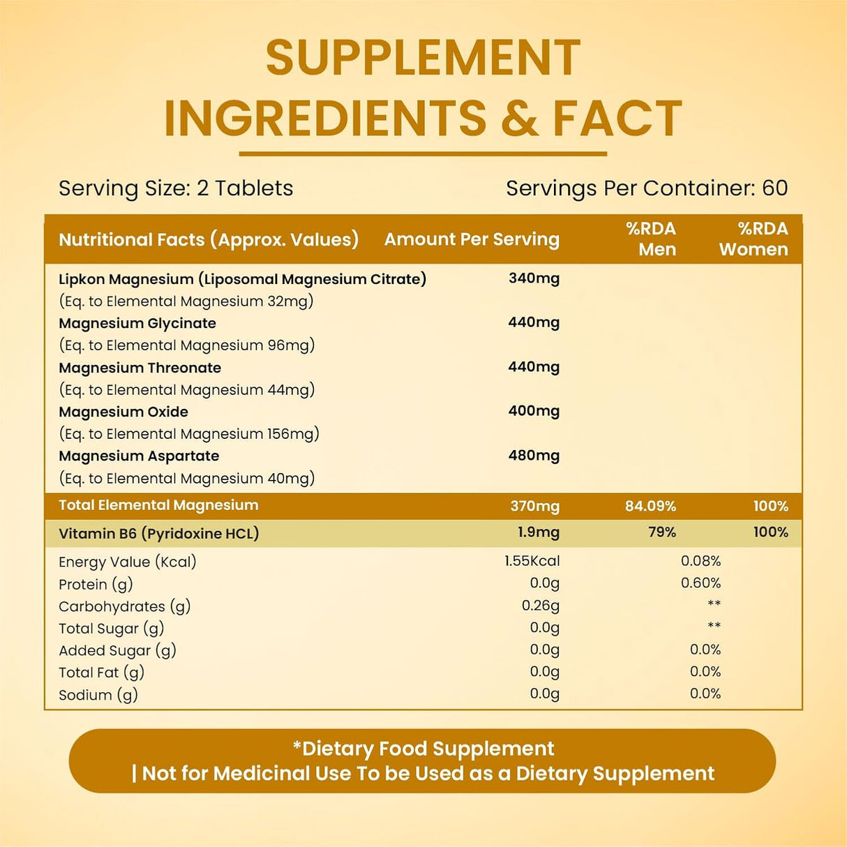 Vlado's Himalayan Organics Liposomal 5X Magnesium Complex 2100mg | Sleep & Muscle Function | 120 Tablets