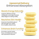 Vlado's Himalayan Organics Liposomal B-Complex | 100% RDA B1 | B12 for Energy | 60 Veg Capsules