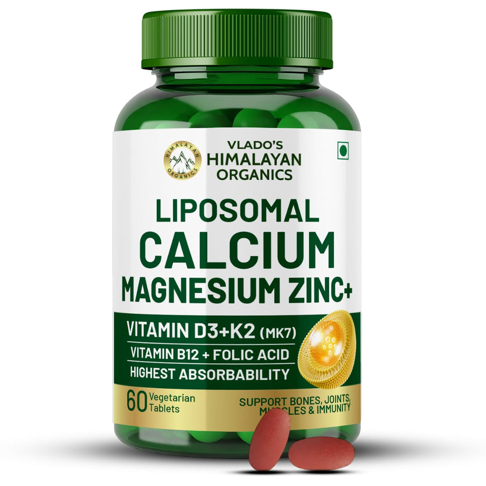 Vlado's Himalayan Organics Liposomal Calcium Magnesium Zinc | Bone & Immunity | 60 Veg Tablets