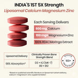 Vlado's Himalayan Organics Liposomal Calcium Magnesium Zinc | Bone & Immunity | 60 Veg Tablets