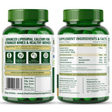 Vlado's Himalayan Organics Liposomal Calcium D3+K2 2100mg | Vitamin D3, K2 & B12 | 60 Veg Tablets