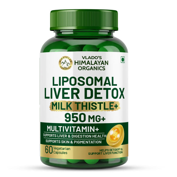 Vlado's Himalayan Organics Liposomal Liver Detox 950mg | Milk Thistle & Curcumin | 60 Veg Capsules