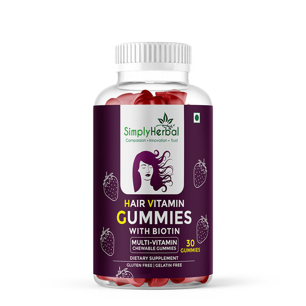Simply Herbal Biotin Gummies | Keratin & Multivitamins | 30 Gummies