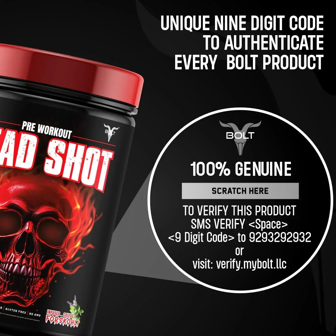 Bolt Nutrition Head Shot Pre-Workout 360g, 72 Servings