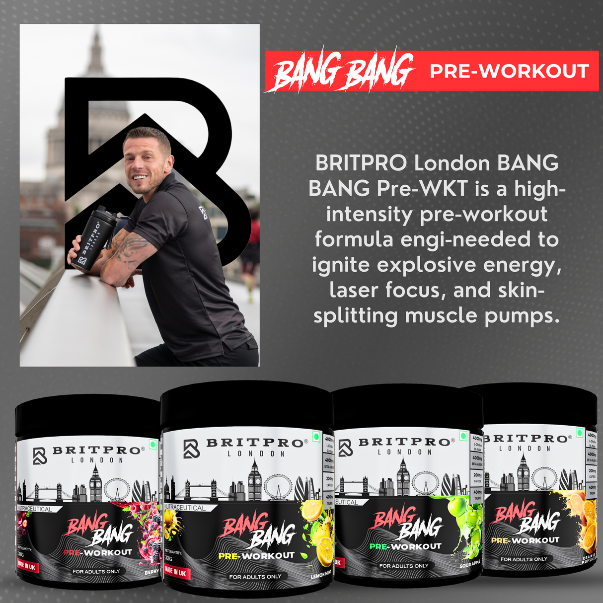 BRITPRO London BANG BANG Pre-WKT 300G - 30 Servings