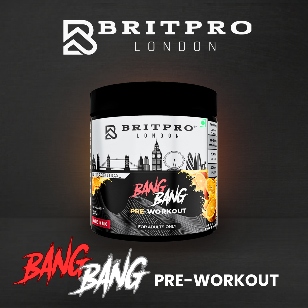 BRITPRO London BANG BANG Pre-WKT 300G - 30 Servings