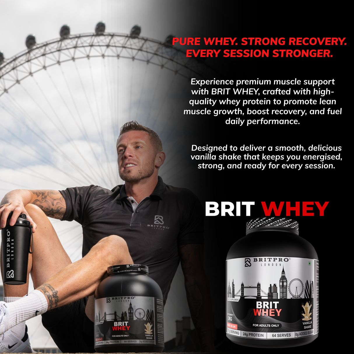 BRITPRO London BRIT Whey 2KG - 64 Servings