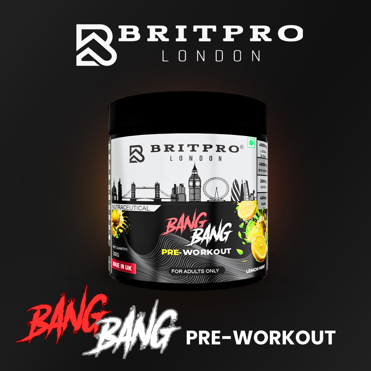 BRITPRO London BANG BANG Pre-WKT 300G - 30 Servings